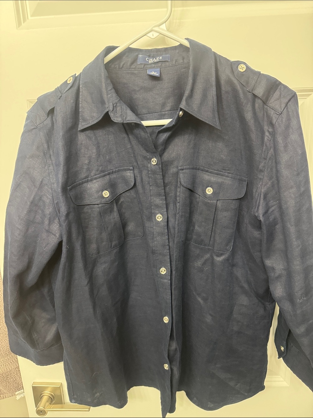 Chaps Men's Dark Navy Button-Down Casual Shirt